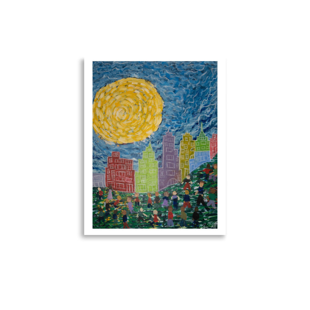 MOONLIGHT ON THE HILL Poster Print